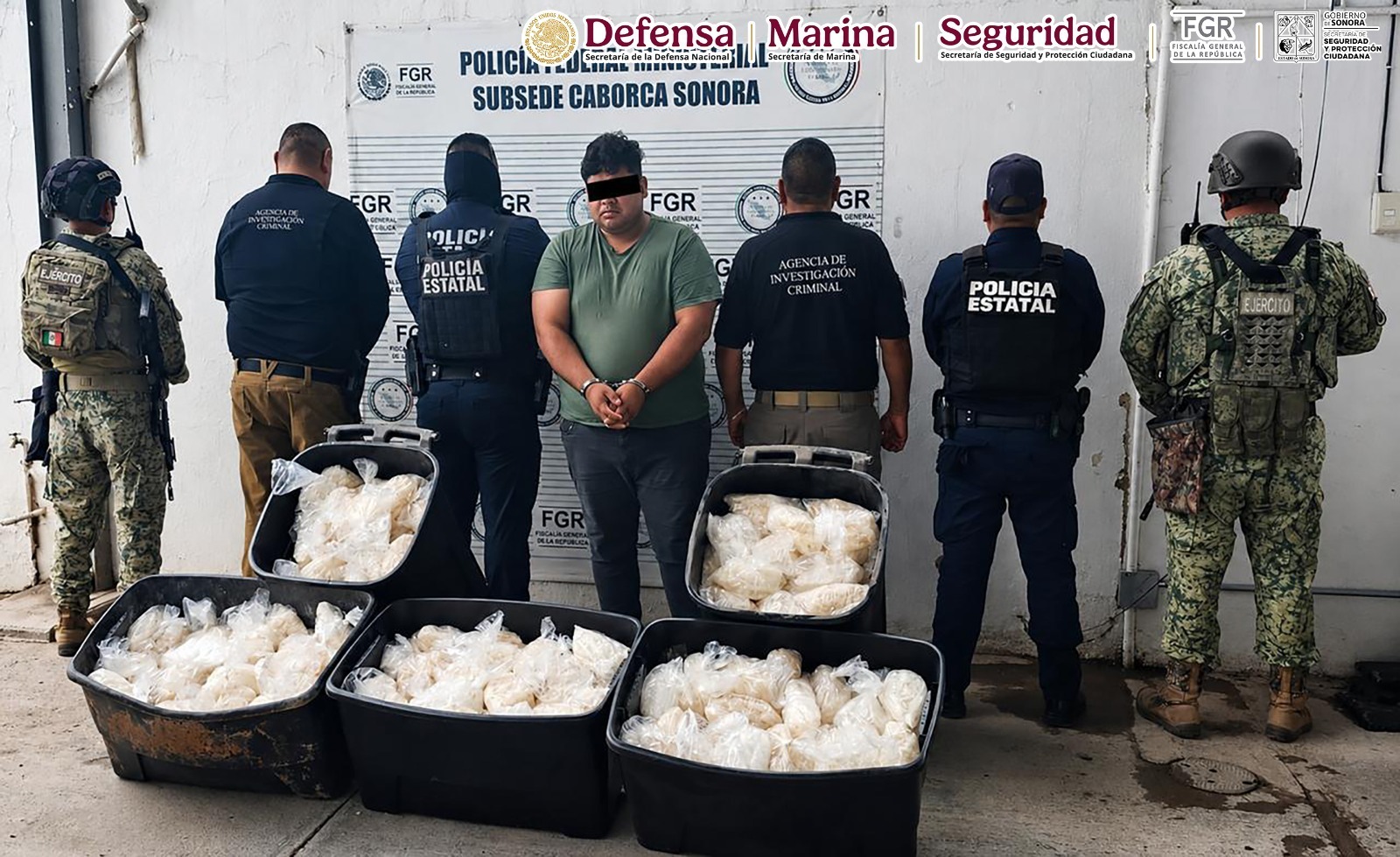 En Sonora, aseguran 200 kilos de metanfetamina ocultos en carretes industriales